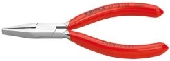 Knipex 3713125 Flat Nose Pliers For Precision Mechanics Black Atramentized Plastic Coated 5 In