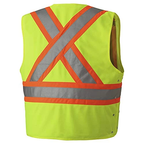 Pioneer Safety V1020161U-L/XL Safety Vest For Men Hi-Vis Reflective Solid Neon 4 Pioneer Safety V1020161U-L/XL Safety Vest For Men Hi-Vis Reflective Solid Neon - Image 2