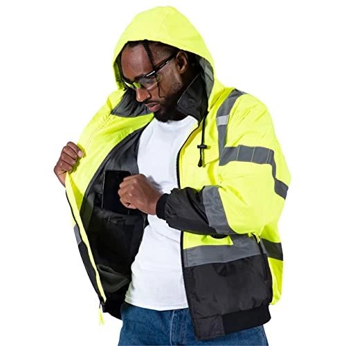 Pioneer Safety V1130460U-M High Visibility, Waterproof Jacket, Yellow/Black, M 7 Pioneer Safety V1130460U-M High Visibility, Waterproof Jacket, Yellow/Black, M - Image 5