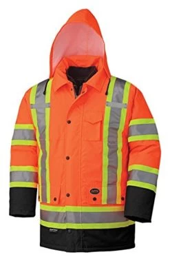 Pioneer Safety V1120151U-3XL High Visibility Parka Jacket, Waterproof 6-in-1 Parka Orange 3XL