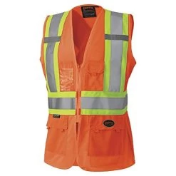 Pioneer Safety V1021850U-S 136U Ladies Mesh Back Safety Vest, Orange, Small