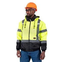 Pioneer Safety V1130460U-2XL High Visibility Safety Bomber Jacket, Yellow/Black -Professional Tool Store 41WY4FMdEXL 17335.1662678163