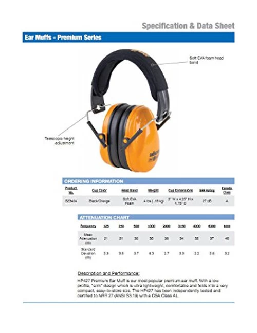 Sellstrom S23404 Noise Cancelling Lightweight Safety Ear Muffs, 27dB NRR 4 Sellstrom S23404 Noise Cancelling Lightweight Safety Ear Muffs, 27dB NRR - Image 2