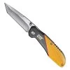 Caterpillar 980047 Linerlock Stainless Steel Straight Edge Tanto Folding Knife 3"