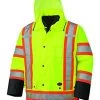 Pioneer Safety V1120161U-2XL High Visibility Parka Jacket, Waterproof 6-in-1 Parka Yellow 2XL