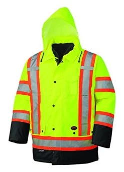 Pioneer Safety V1120161U-3XL High Visibility Parka Jacket, Waterproof 6-in-1 Parka Yellow 3XL