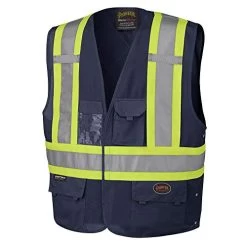 Pioneer Safety V1021580U-S/M Safety Vest For Men Hi-Vis Reflective Solid Neon