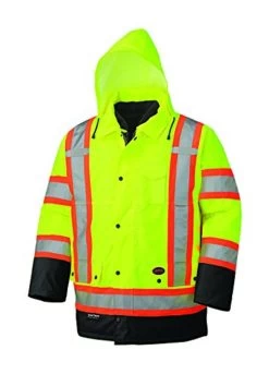 Pioneer Safety V1120161U-XL High Visibility Parka Jacket, Waterproof, 6-in-1 Parka Yellow XL
