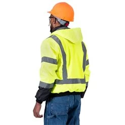 Pioneer Safety V1130460U-L High Visibility Safety Bomber Jacket, Yellow/Black -Professional Tool Store 41vPFjeH8gL 04447.1662678178