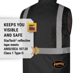 Pioneer Safety V1210270U-S Heated Safety Vest - Hi-Vis Yellow And Black -Professional Tool Store 51ARUpQMa6L 12453.1671812498