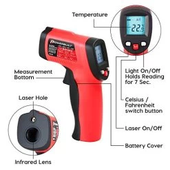 Powerbuilt 648564 Infrared Temperature Gun Non-Contact Laser, Handheld Detector 10 Powerbuilt 648564 Infrared Temperature Gun Non-Contact Laser, Handheld Detector -Professional Tool Store 51LOv6shvFL 12081.1661872789