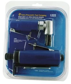 Astro Pneumatic 1222 Blue Composite Body Angle And Medium Die Grinder, 1/4-Inch