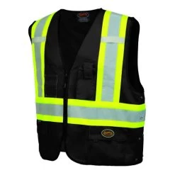 Pioneer V1021571U-L/XL High Visibility Tricot Surveyor Safety Vest, Unisex, L/XL