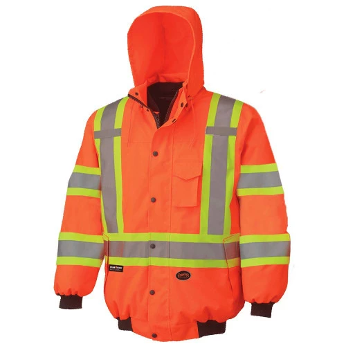 Pioneer Safety V1120350U-S High Visibility, 300D 6-in-1 Bomber Jacket, Orange, S 3 Pioneer Safety V1120350U-S High Visibility, 300D 6-in-1 Bomber Jacket, Orange, S