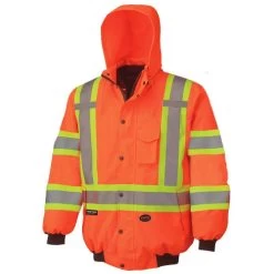 Pioneer Safety V1120350U-4XL High Visibility 300D 6-in-1 Bomber Jacket 4XL