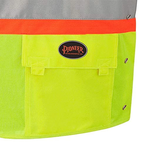 Pioneer Safety V1020161U-L/XL Safety Vest For Men Hi-Vis Reflective Solid Neon 6 Pioneer Safety V1020161U-L/XL Safety Vest For Men Hi-Vis Reflective Solid Neon - Image 4