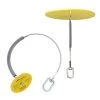 PeakWorks V8223148 Reusable Steel Drop Thru Anchor, 4" Plate, 4 Ft. Cable, Yellow