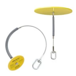 PeakWorks V8223148 Reusable Steel Drop Thru Anchor, 4" Plate, 4 Ft. Cable, Yellow