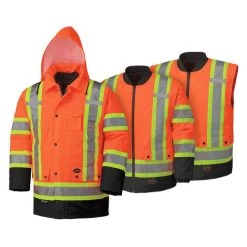 Pioneer Safety V1120151U-S High Visibility Parka Jacket, Waterproof, 6-in-1 Parka, Orange, S -Professional Tool Store 61HwO9C RkL 26042.1671812403
