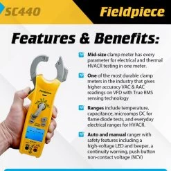 Fieldpiece True Rms Clamp Meter With Temperature, Inrush Current (SC440) -Professional Tool Store 61Xu83ij sL 06302.1691095826
