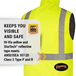 Pioneer Safety V1210260U-2XL Heated Safety Vest - Hi-Vis Yellow And Black -Professional Tool Store 61aEG3EqggL 02256.1671812558
