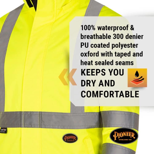 Pioneer Safety V1140460U-4XL Reversible Safety Jacket - Hi-Vis Yellow / Black 4 Pioneer Safety V1140460U-4XL Reversible Safety Jacket - Hi-Vis Yellow / Black - Image 2