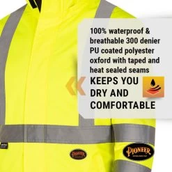 Pioneer Safety V1140460U-XL Reversible Safety Jacket - Hi-Vis Yellow / Black -Professional Tool Store 61mqOXyh7BL 63827.1671812457