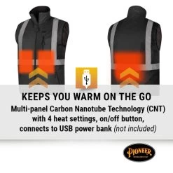 Pioneer Safety V1210270U-M Heated Safety Vest - Hi-Vis Yellow And Black -Professional Tool Store 61r42IHu0 L 22620.1671812502