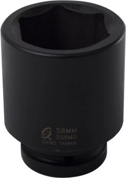 Sunex Tools 558M 1" Drive Standard 6 Point Impact Socket - 58mm