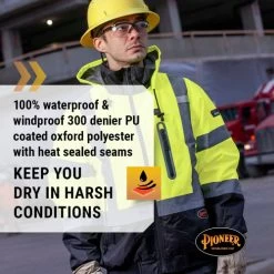 Pioneer Safety V1210160U-3XL Hi-Vis Waterproof Heated Safety Bomber Jacket -Professional Tool Store 61yKqBKbCZL 90111.1671812678