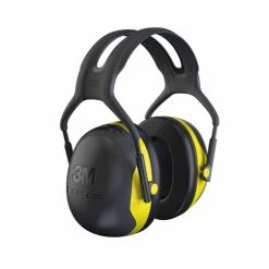 3M X2A Peltor X-Series Over-the-Head Earmuffs, NRR 24 DB, Black/Yellow