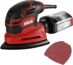 Skil SR250801 Corded Detail Sander, Includes 3pcs Sanding Paper And Dust Box