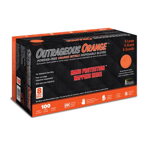 Lightning Gloves Atlantic Safety Products Outrageous Orange Nitrile Gloves (OO-L) 3 Lightning Gloves Atlantic Safety Products Outrageous Orange Nitrile Gloves (OO-L)
