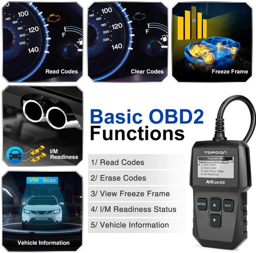 Topdon USA AL200 ArtiLink200 OBDII Scan Tool 4 Topdon USA AL200 ArtiLink200 OBDII Scan Tool - Image 2