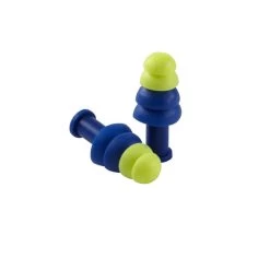 Sellstrom S23420 Reusable Uncorded Tapered Ear Plugs, Blue/Hi-Viz Green