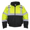 SAS Safety 690-1508 Hi-Viz Class 3 Hooded Bomber Jacket, Yellow, Medium