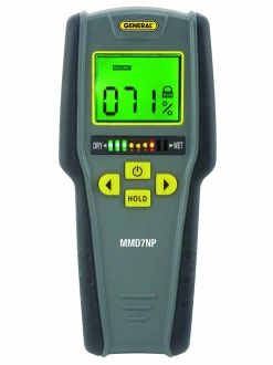 General Tools MMD7NP Digital Moisture Meter - Humidity Sensor- Pinless