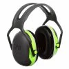 3M X4A Peltor X-Series Over-the-Head Earmuffs, NRR 27 DB, Black/Chartreuse