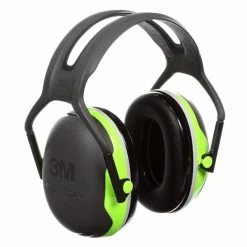 3M X4A Peltor X-Series Over-the-Head Earmuffs, NRR 27 DB, Black/Chartreuse