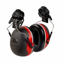 3M X3P3E XSeries CapMount Earmuffs, NRR 25 DB, One Size Fits Most, Black/Red