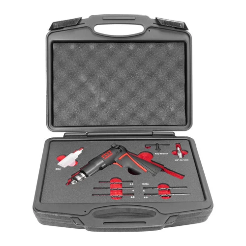 M7 1/4” Pneumatic Drill Reversible Tool Kit With 5 Metric Drill Bits (QE-323N) 3 M7 1/4” Pneumatic Drill Reversible Tool Kit With 5 Metric Drill Bits (QE-323N)