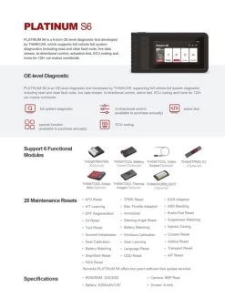 Thinkcar TKT02-PS6 Thinktool Automotive Obd2 Diagnostic Scanner With 7'' Screen -Professional Tool Store PLATINUM S6 ALT03 03378.1664911966