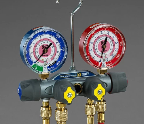 Yellow Jacket 49963 Titan 4 Valve Test And Charging Manifold 4 Yellow Jacket 49963 Titan 4 Valve Test And Charging Manifold - Image 2