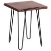 AmeriHome AWLEHPET Acacia Live Edge End Table With Hair Pin Legs