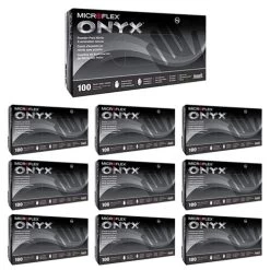 Microflex Onyx Black Nitrile Gloves Disposable X-Large Size 1000-Count (N644)