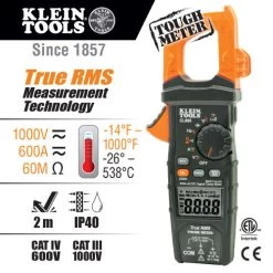 Klein CL800 Digital Clamp Meter, AC Auto-Range TRMS, Low Impedance (LoZ) -Professional Tool Store cl800 callout 24114.1621024824