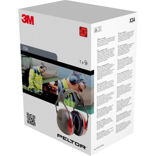 3M X3A Peltor X-Series Over-the-Head Earmuffs, NRR 28 DB, Black/Red 5 3M X3A Peltor X-Series Over-the-Head Earmuffs, NRR 28 DB, Black/Red - Image 3