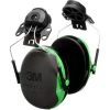 3M X1P3E Peltor XSeries CapMount Earmuffs, NRR 21 DB, Black/Green