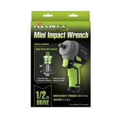 Flexzilla AT1475FZ Pro Mini Impact Wrench, 1/2" Drive, W/ High Flow Swivel Plug -Professional Tool Store p6gZue9 16608.1696018670