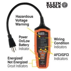 Klein RT310 AFCI /GFCI Outlet Tester 8 Klein RT310 AFCI /GFCI Outlet Tester -Professional Tool Store rt310 callout 1 32247.1621024984